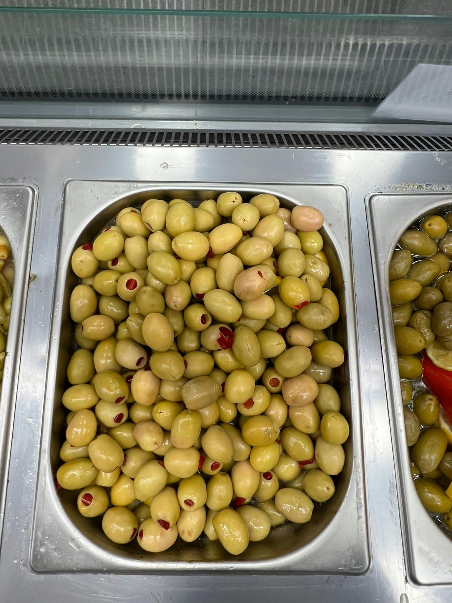 Delicious and fresh green olives