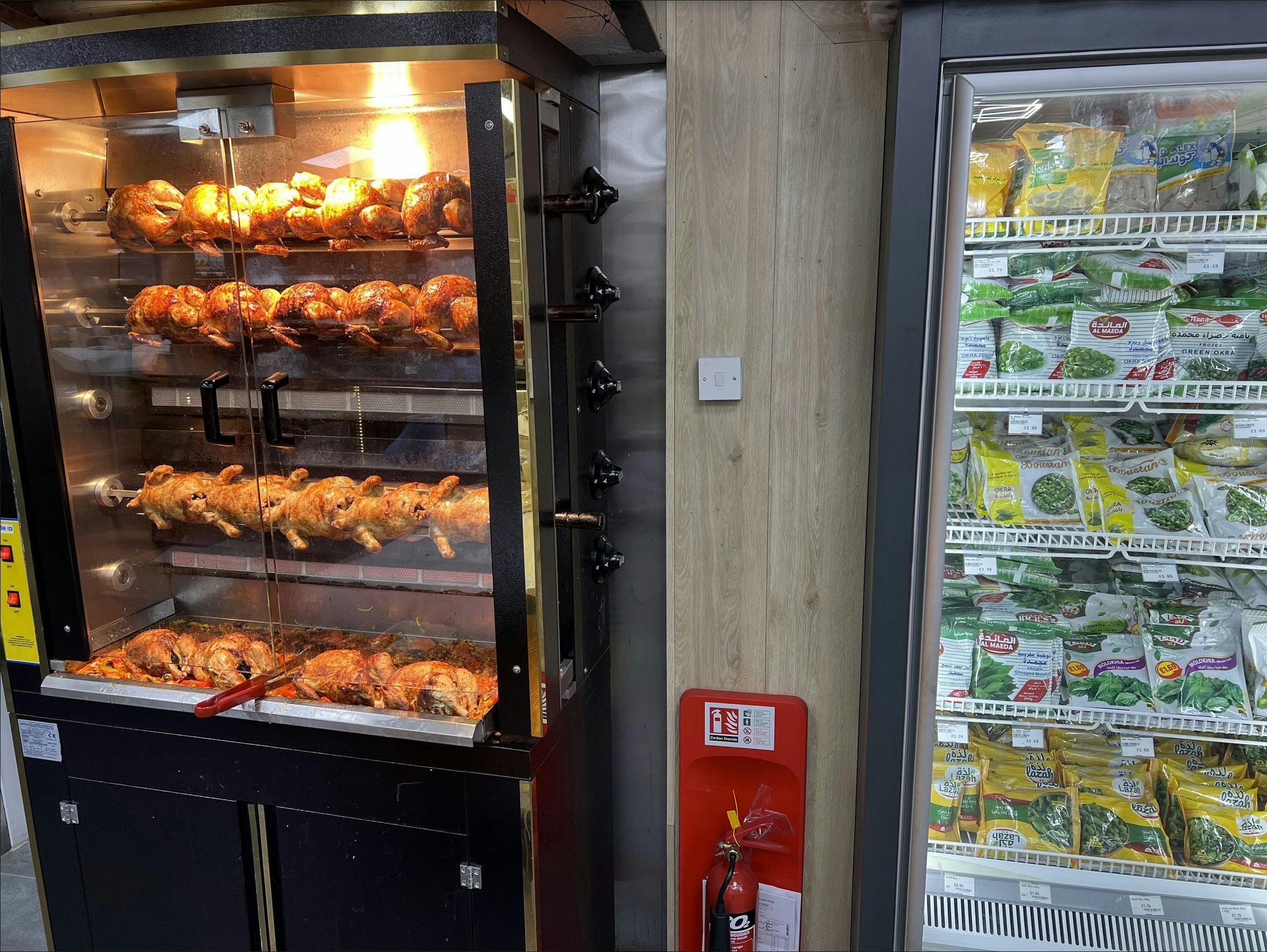 Rotisserie chicken seasoned in-store